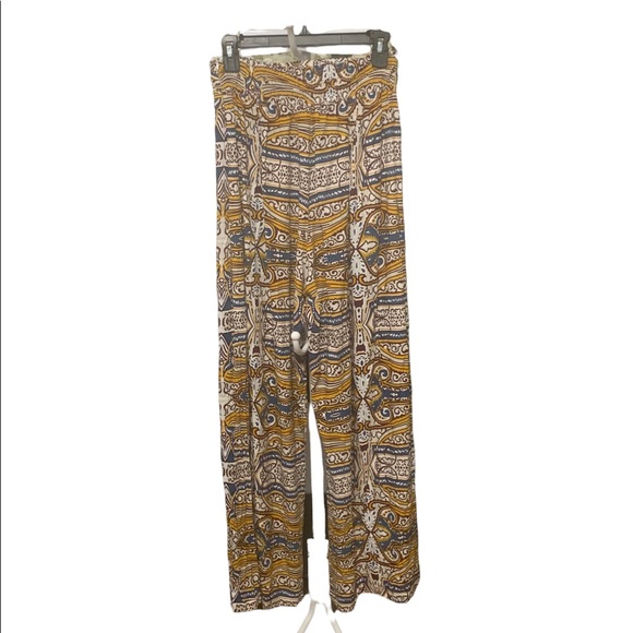 Like New! Valija Linen Colorful Printed Wide Leg Pants Size Medium SKu:4G365 - Picture 3 of 6